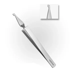 Straight Bracket Tweezer With Serration Inside Tips